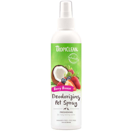 TropiClean Berry Breeze Deodorizing Pet Spray - 8 oz, Berry Fresh Cologne