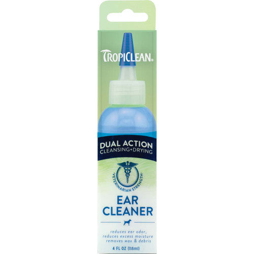 TropiClean Dual Action Ear Cleaner for Pets - Cleansing & Drying - 4 oz