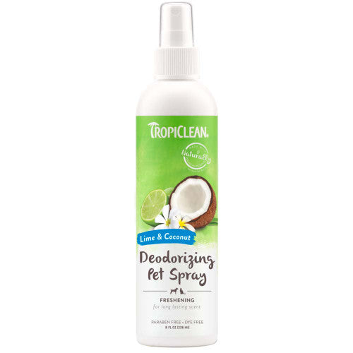 TropiClean Lime and Coconut Deodorizing Pet Spray - 8 oz Dog & Cat Deodorizer