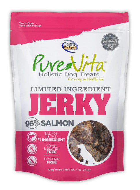 Pure Vita Salmon Jerky Dog Treats, 4 oz - Nutrisource/Tuffy's