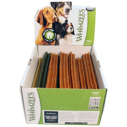 Whimzees Stix Dental Treat for Dogs, Large, 50 Count, 6.6 lbs - All Natural Dog Chews