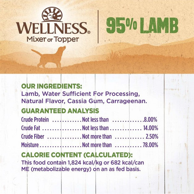 Wellness 95% Lamb Grain-Free Wet Canned Dog Food, 13.2 oz Can