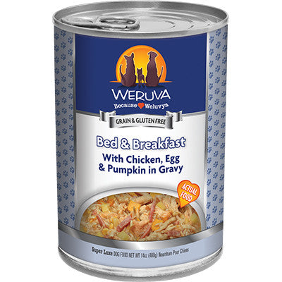 Weruva Bed and Breakfast Dog Food, 14oz Can - Chicken, Egg, Pumpkin & Ham Recipe