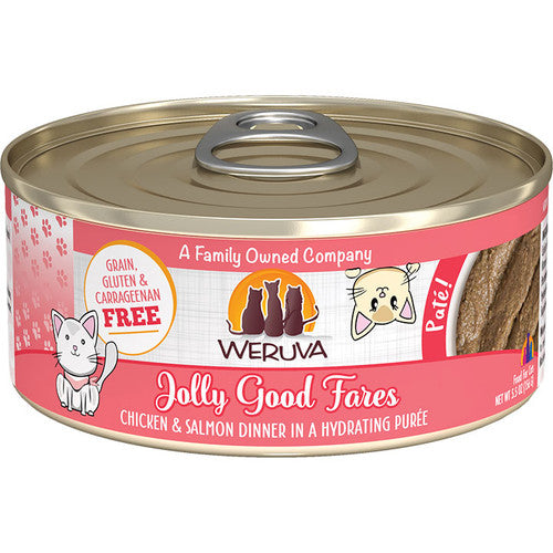 Weruva Cat Pate Jolly Good Fares 5.5oz Can - Chicken & Salmon Grain-Free Wet Food