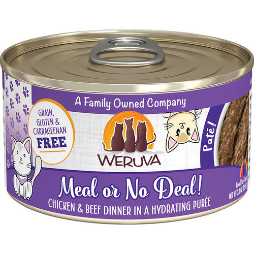 Weruva Classic Pate Cat Food, Meal or No Deal Chicken & Beef, 3 oz Can