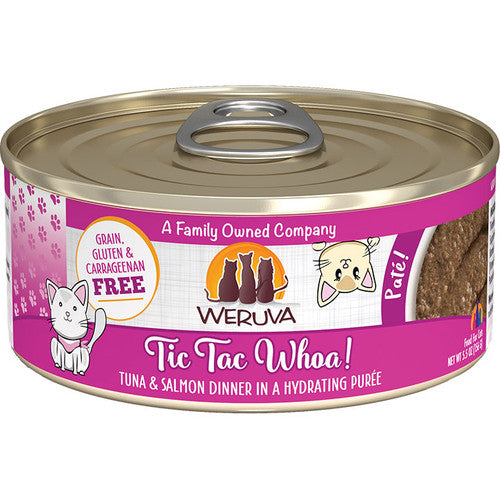 Weruva Cat Pate Tic Tac Whoa! Tuna & Salmon Dinner, 5.5 oz Can