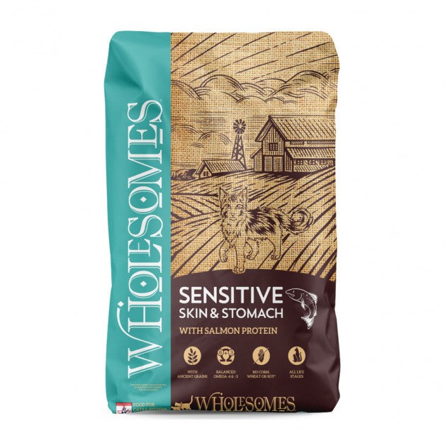Wholesomes Sensitive Skin & Stomach Salmon Cat Food, 10 lb - For Cats with Sensitivities