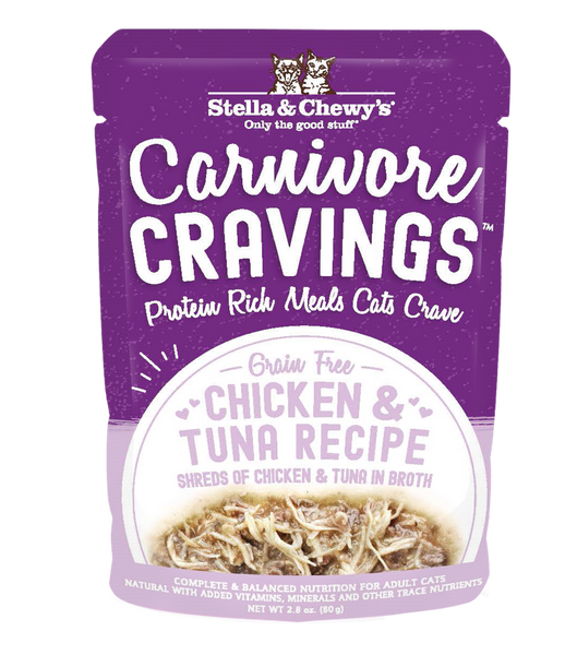 Stella & Chewy's Carnivore Cravings Chicken & Tuna Recipe Wet Cat Food, 2.8 oz Pouch