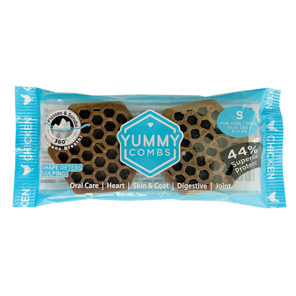 Yummy Combs Small Chicken Flavor Dental Dog Treats - 2 Count Pack