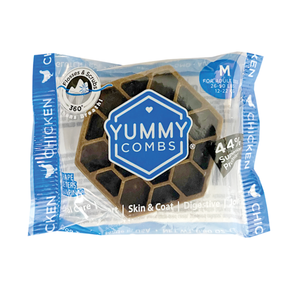 Yummy Combs Dental Treats for Dogs, Medium, Chicken Flavor, Flossing
