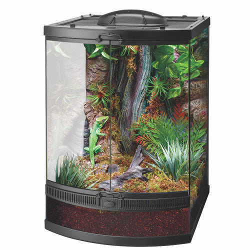 Zilla Bow Front Opening Terrarium - 18x21x25 Inch Reptile Habitat