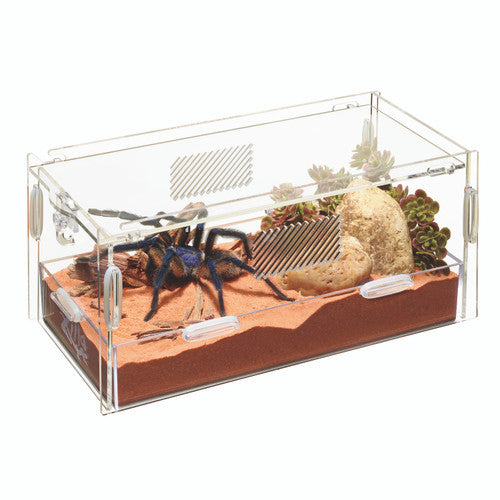 Zilla Micro Habitat Terrestrial Small Terrarium - Locking Latch Reptile/Amphibian Enclosure