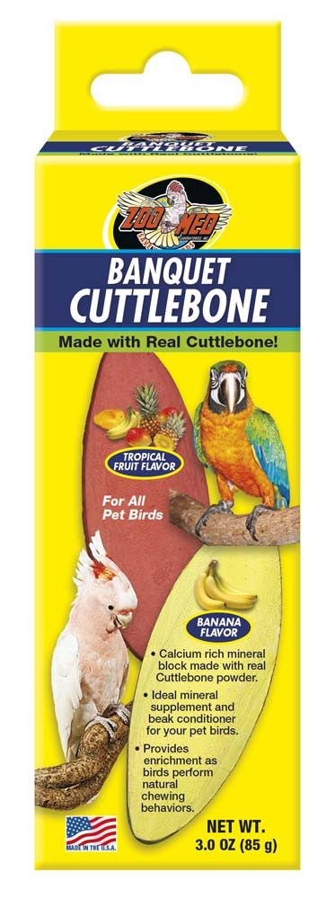 Zoo Med Banquet Cuttlebone for Birds - Small, 3 oz, 2-Pack