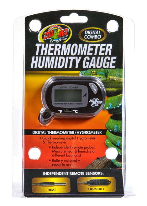 Zoo Med Digital Thermometer Humidity Gauge - Combo Hygrometer for Terrariums