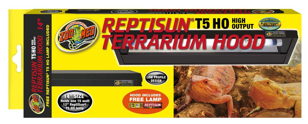 Zoo Med ReptiSun T5 HO Terrarium Hood - 14" Reptile Light Fixture