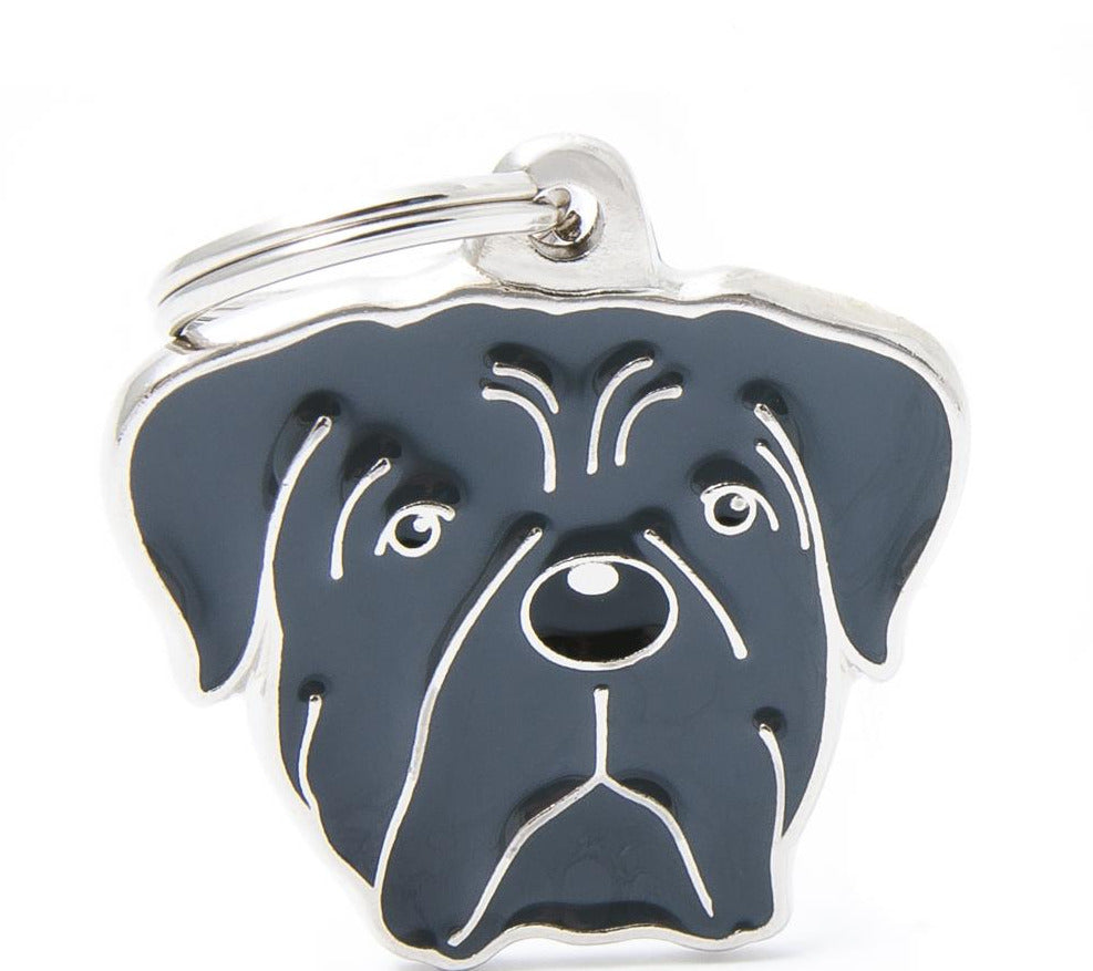 My Family Friends Cane Corso Dog ID Tag - Gray Italian Mastiff Breed Pet Tag