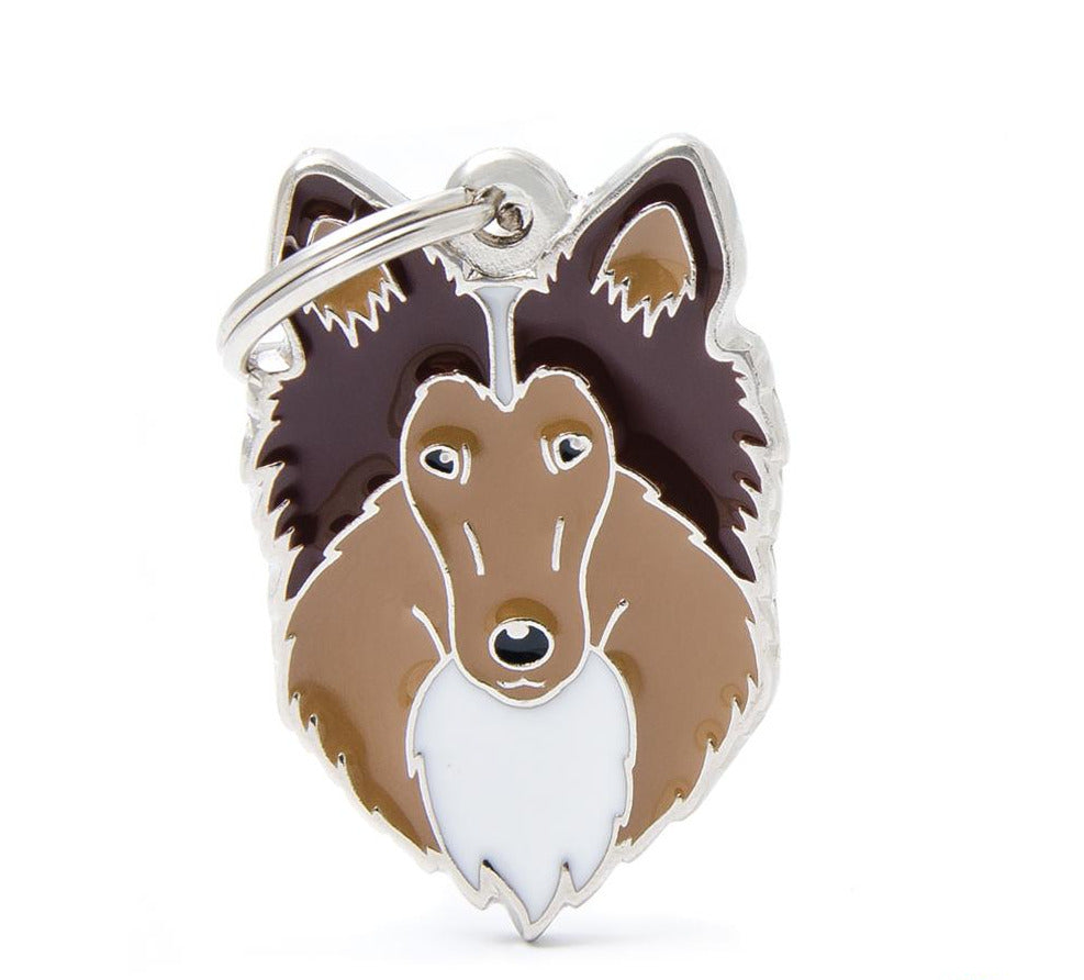 My Family Friends Collie Dog ID Tag - Engraved Pet Tag