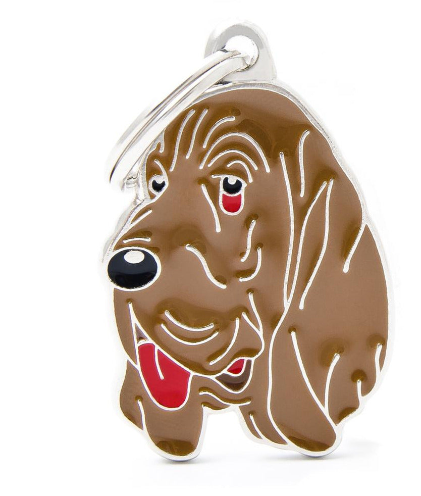 MyFamily Friends Bloodhound Dog ID Tag - Hand Enameled Pet Tag