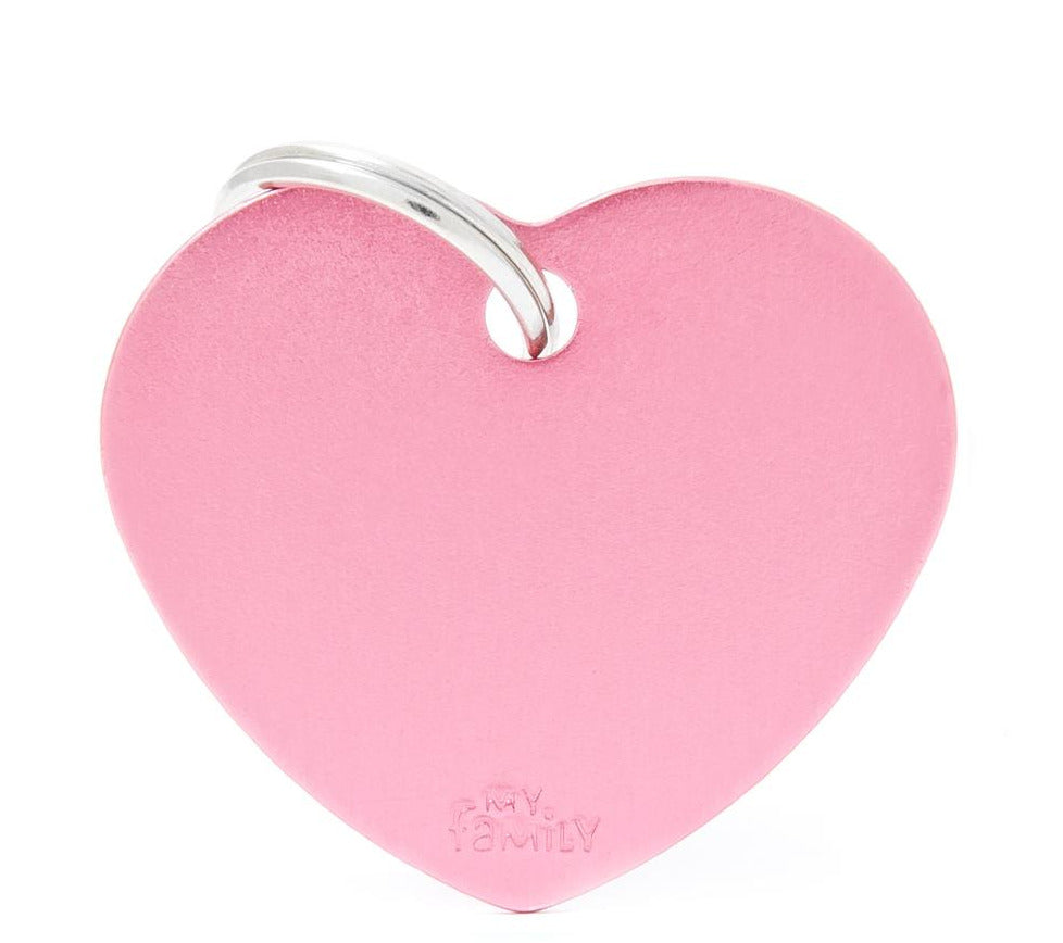 MyFamily Basic Big Heart Pet ID Tag, Aluminum, Pink