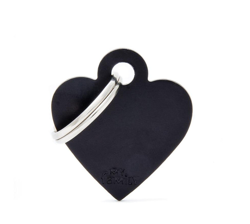 MyFamily Basic Small Aluminum Black Heart Pet ID Tag