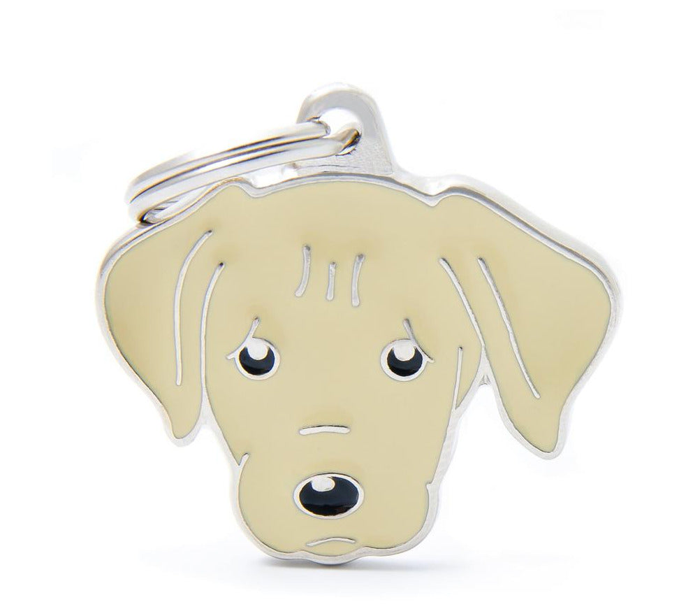 My Family Friends Yellow Labrador Dog Tag - Cream Labrador ID Tag