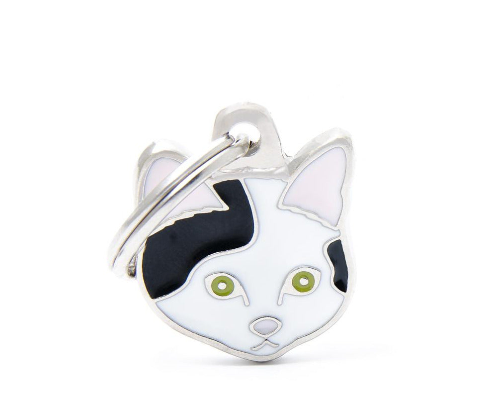 MyFamily Friends Black & White European Shorthair Cat ID Tag