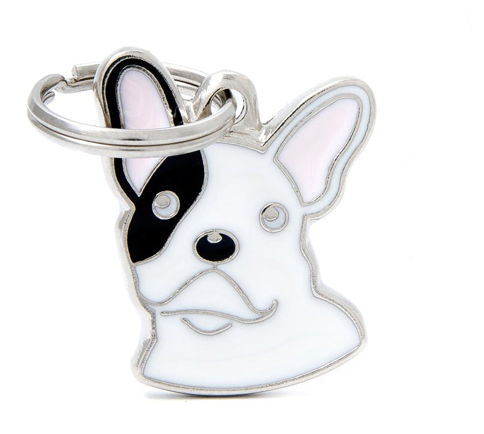 My Family Friends ID Tag - White French Bulldog Pet Tag