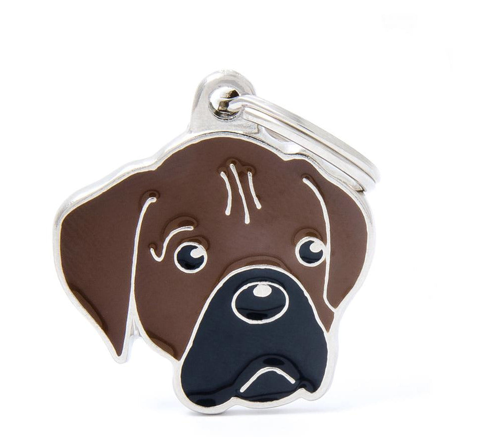 My Family Friends Boxer Dog ID Tag - Fawn/Brindle - Personalized Pet Tag