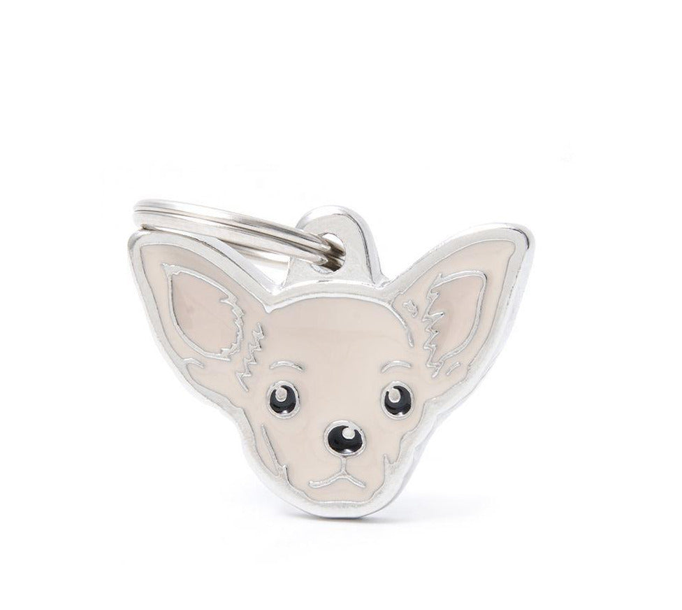 My Family Cream Chihuahua Dog ID Tag - Friends Collection - Hand Enameled Pet Tag