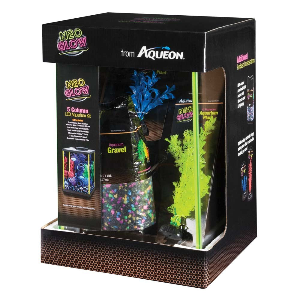 Aqueon NeoGlow LED Aquarium Starter Kit - Column - 5 Gallon