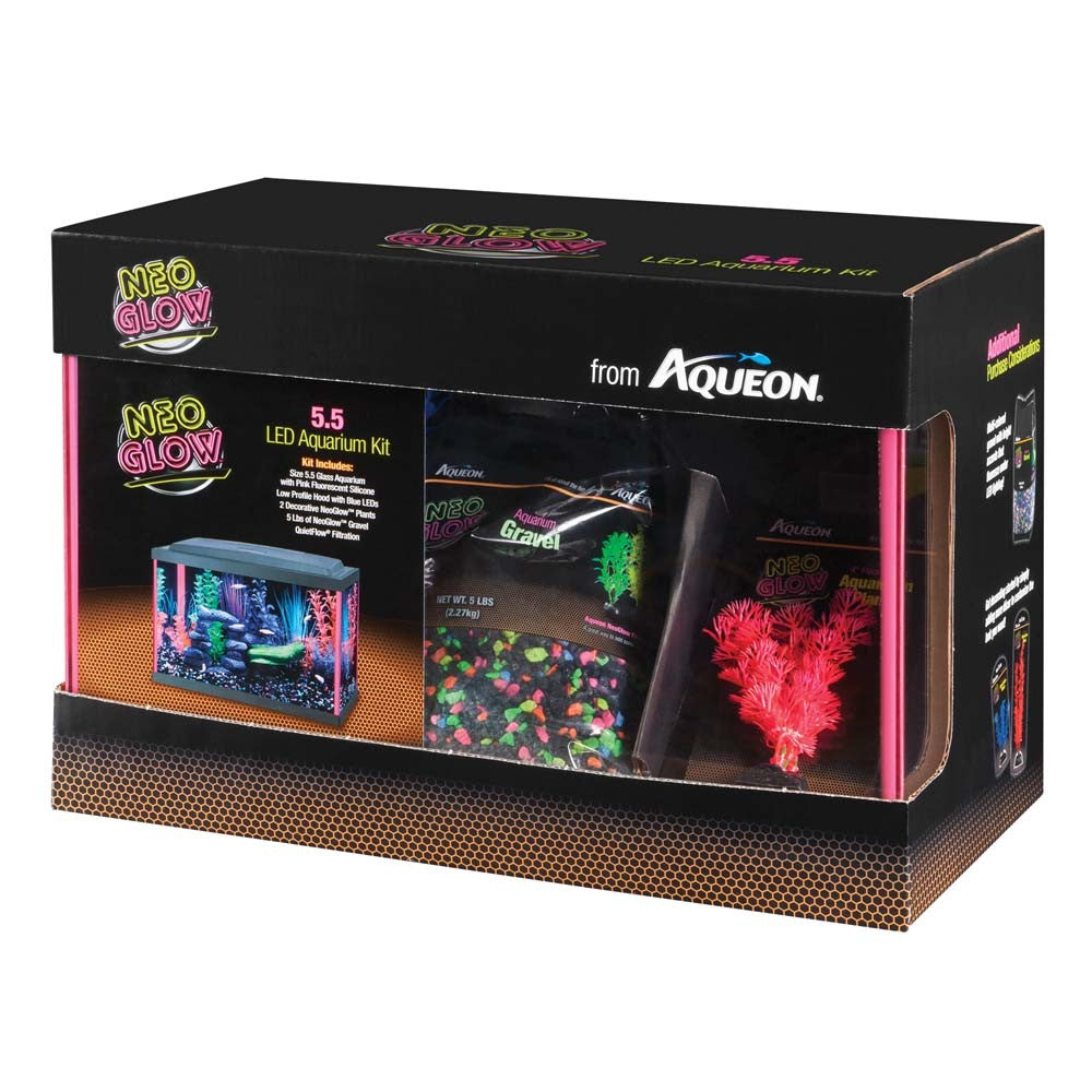 Aqueon NeoGlow LED Aquarium Kit Pink, 5.5 Gallon