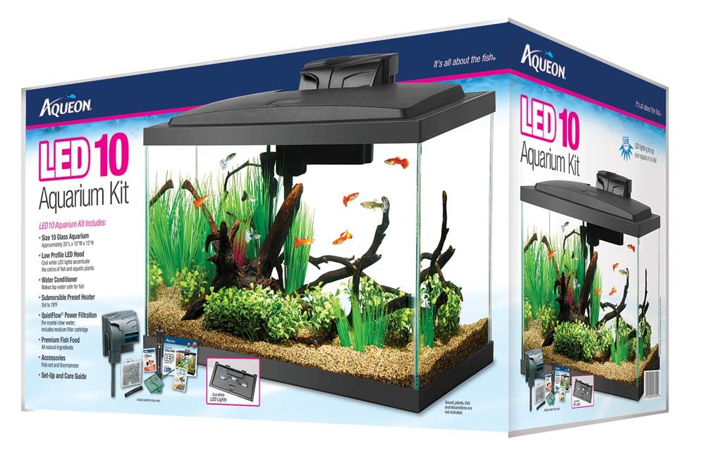 Aqueon LED Aquarium Starter Kit - 10 Gallon - Black Frame