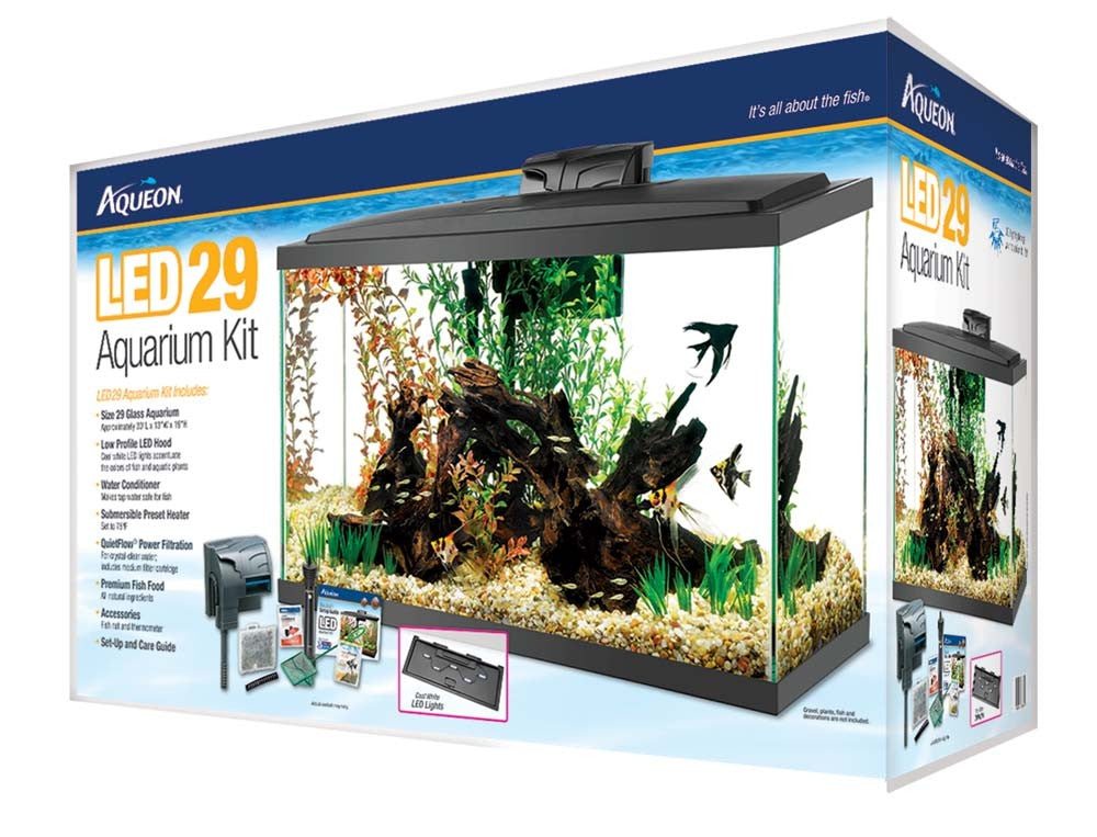 Aqueon LED 29 Gallon Aquarium Kit - Black Frame, Complete Starter Set