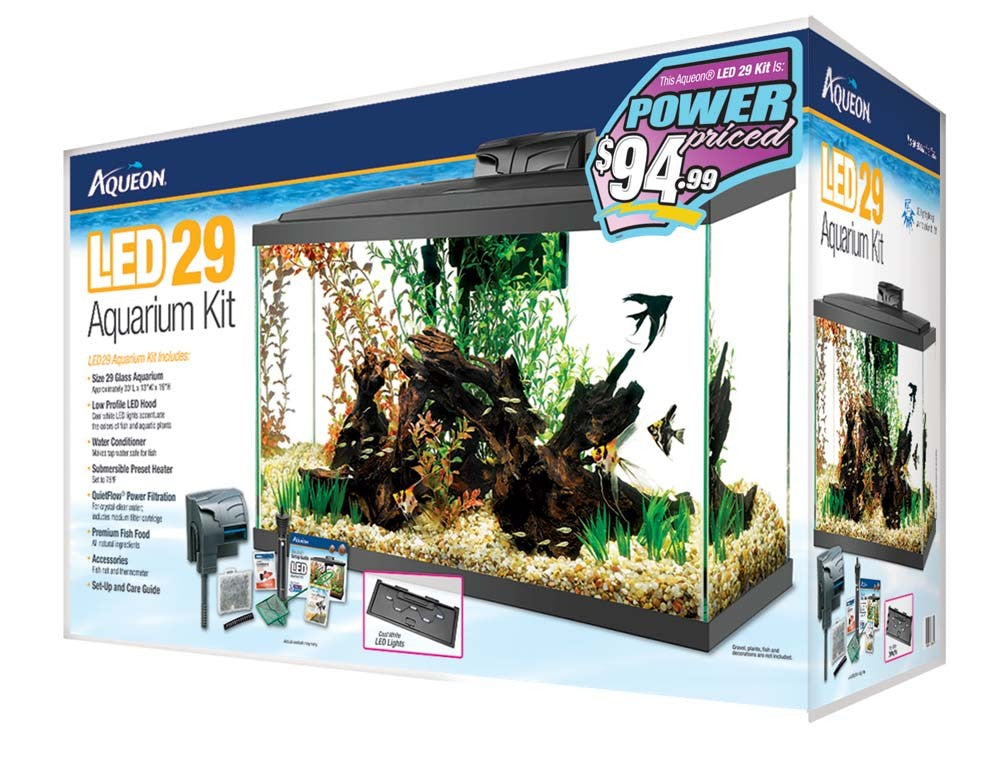 Aqueon LED Aquarium Kit - 29 Gallon - Black - Starter Kit