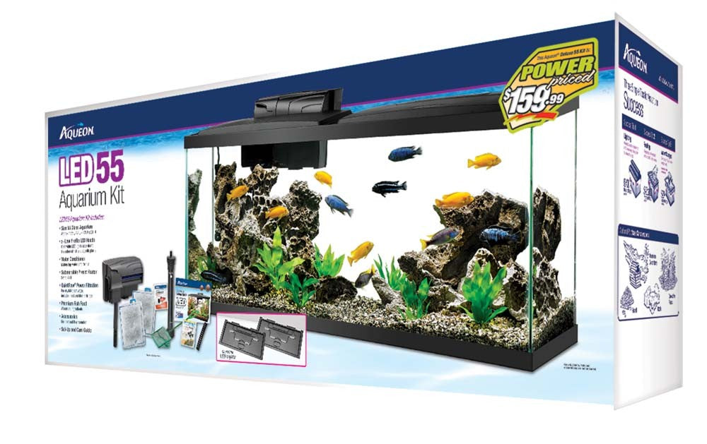 Aqueon 55 Gallon LED Aquarium Kit - Black Pre-Priced SD-3