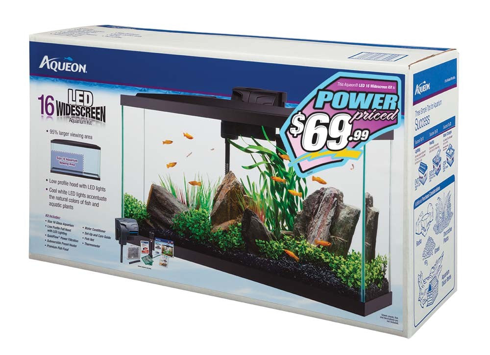 Aqueon 16 Gallon Widescreen LED Aquarium Kit - Black