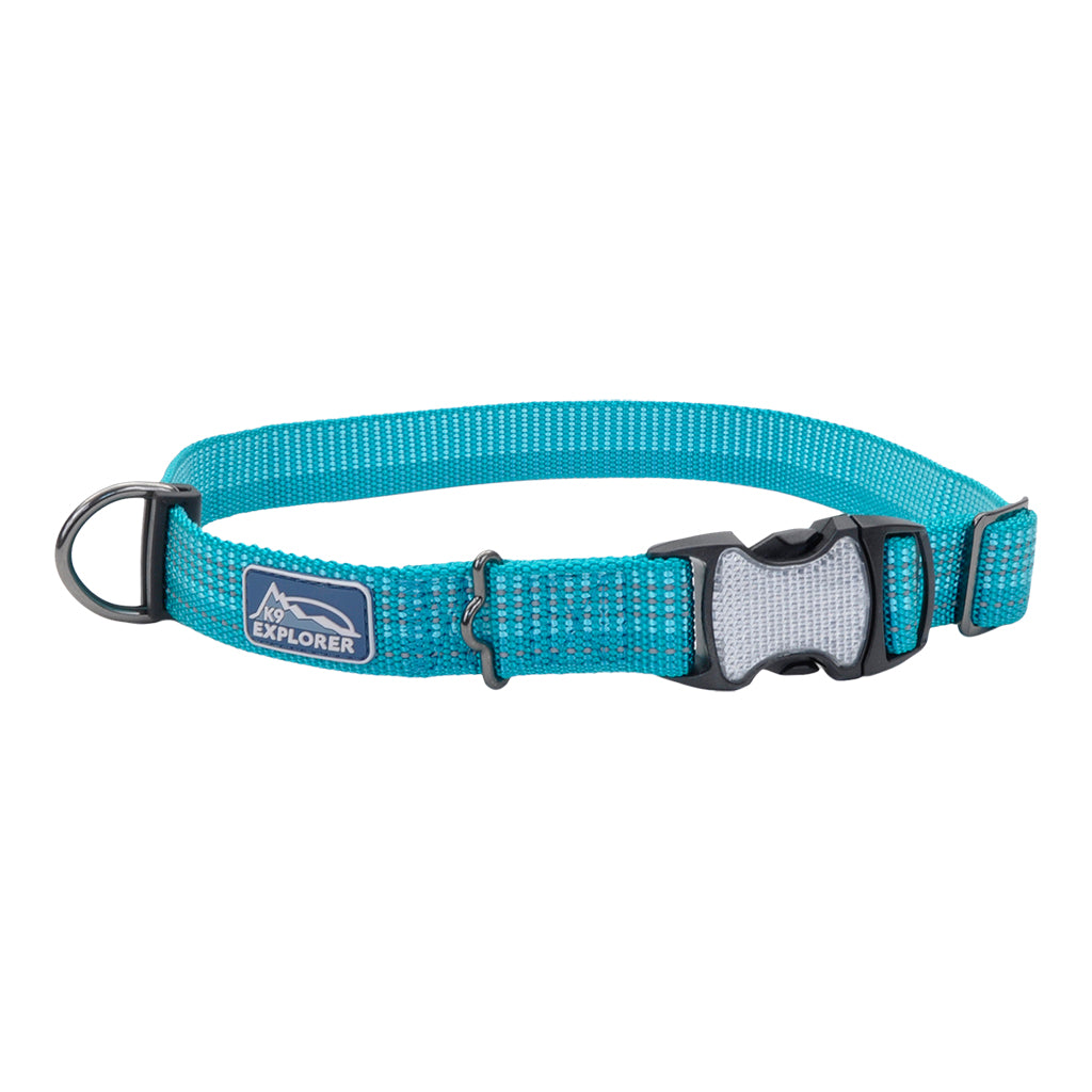 Coastal Pet K9 Explorer Brights Reflective Adjustable Dog Collar, Ocean, 1" x 12-18"