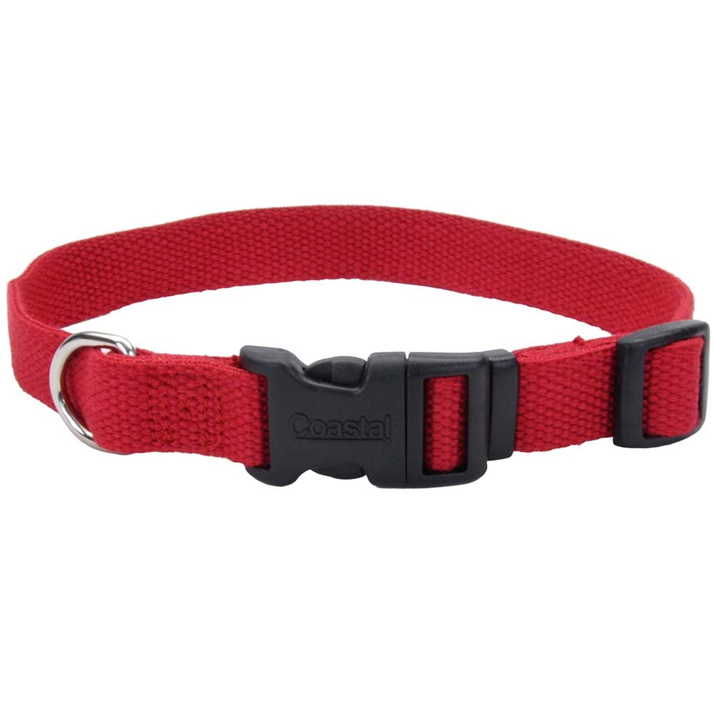 Coastal Pet New Earth Soy Adjustable Dog Collar, Cranberry, 3/8" x 6-8"
