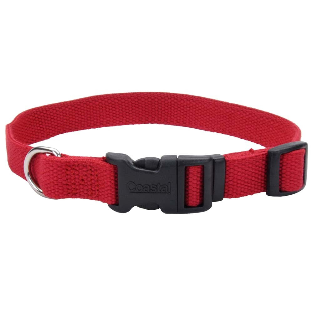 Coastal Pet New Earth Soy Adjustable Dog Collar, Cranberry, 5/8" x 8-12"