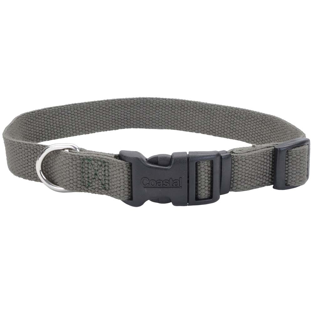 New Earth Soy Adjustable Dog Collar, Forest Green, 5/8" x 8"-12"