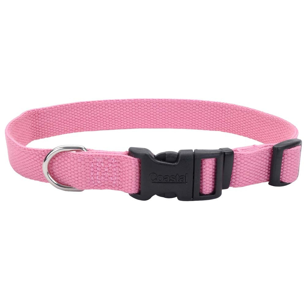 Coastal Pet New Earth Soy Dog Collar - Rose - 3/4" x 12-18" - Adjustable, Eco-Friendly