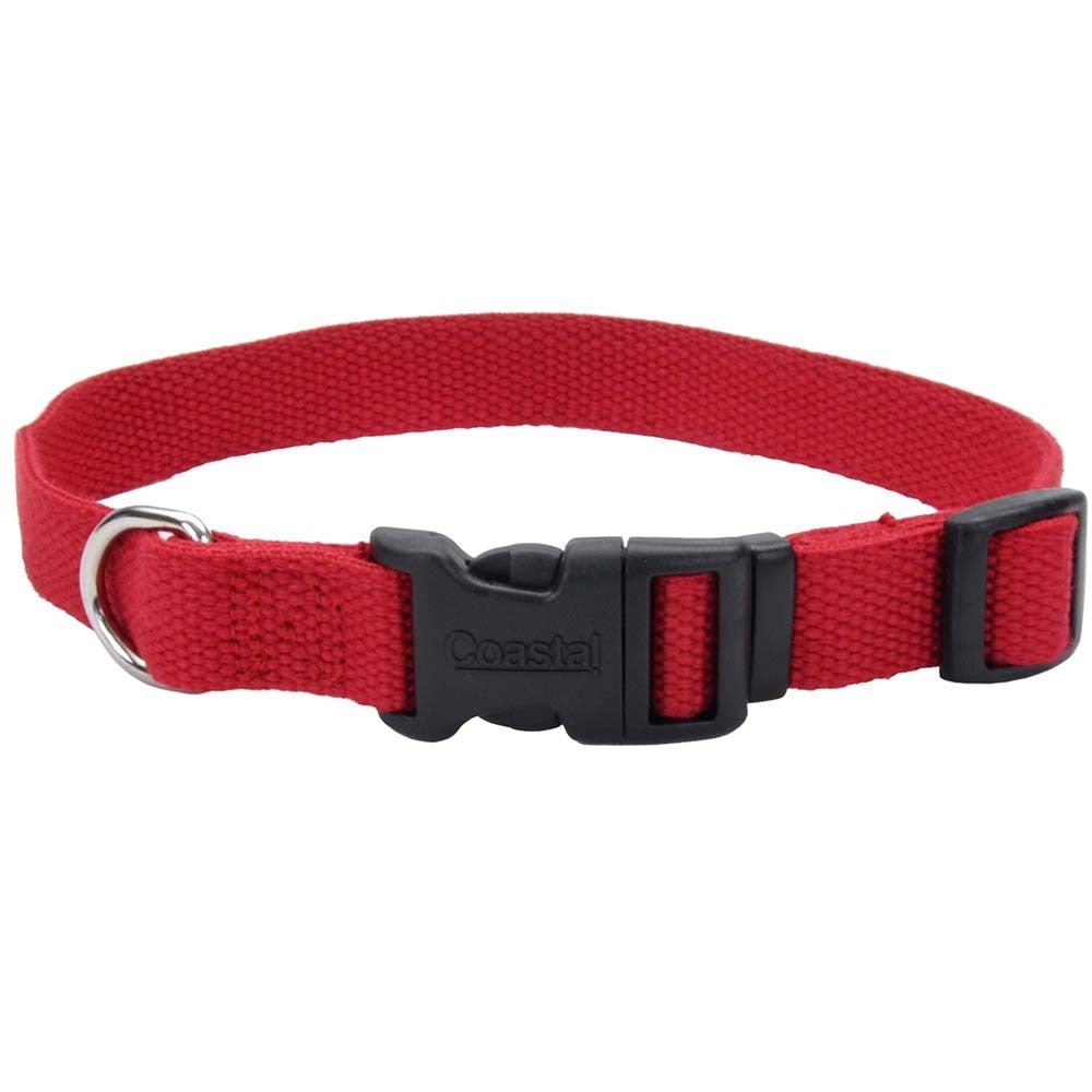 Coastal Pet New Earth Soy Adjustable Dog Collar, Cranberry, 1" x 18-26"