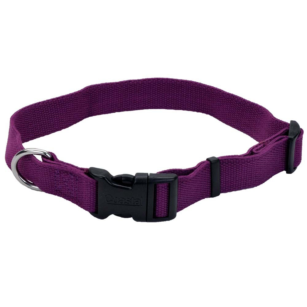 Coastal Pet New Earth Soy Dog Collar, Eggplant, 1" Wide, Adjustable 18-26"