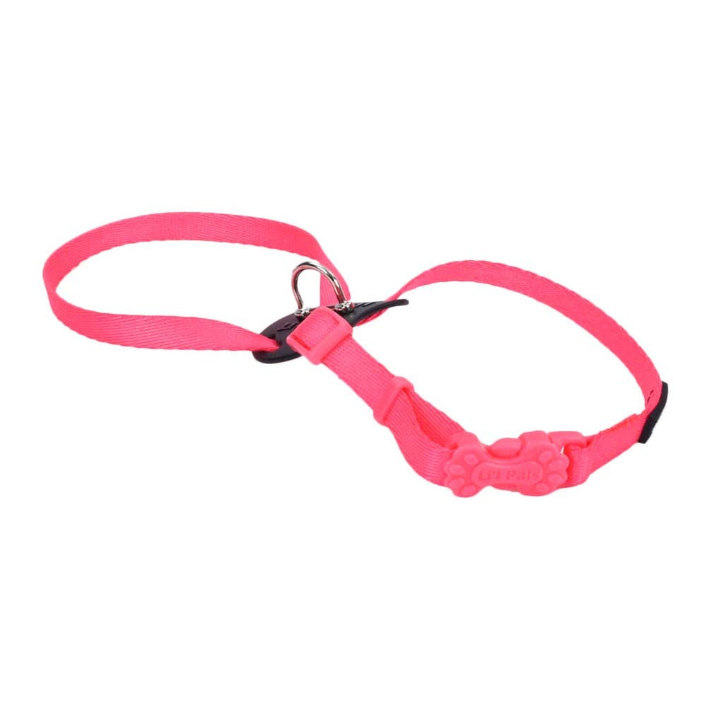 Li'l Pals Nylon Adjustable Dog Harness - Neon Pink - 6-10"