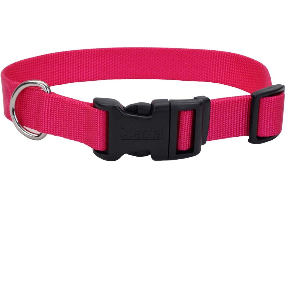 Coastal Pet Pro Waterproof Dog Collar, 1" Wide, Adjustable 14-20" or 18-26", Pink Flamingo Nylon with Tuff Buckle
