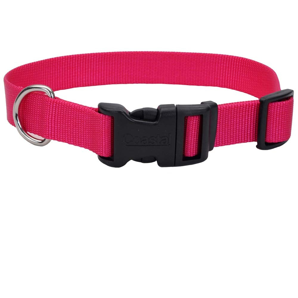Coastal Pet Tuff Collar, 3/4 in x 14-20 in, Flamingo Pink, Adjustable Dog Collar