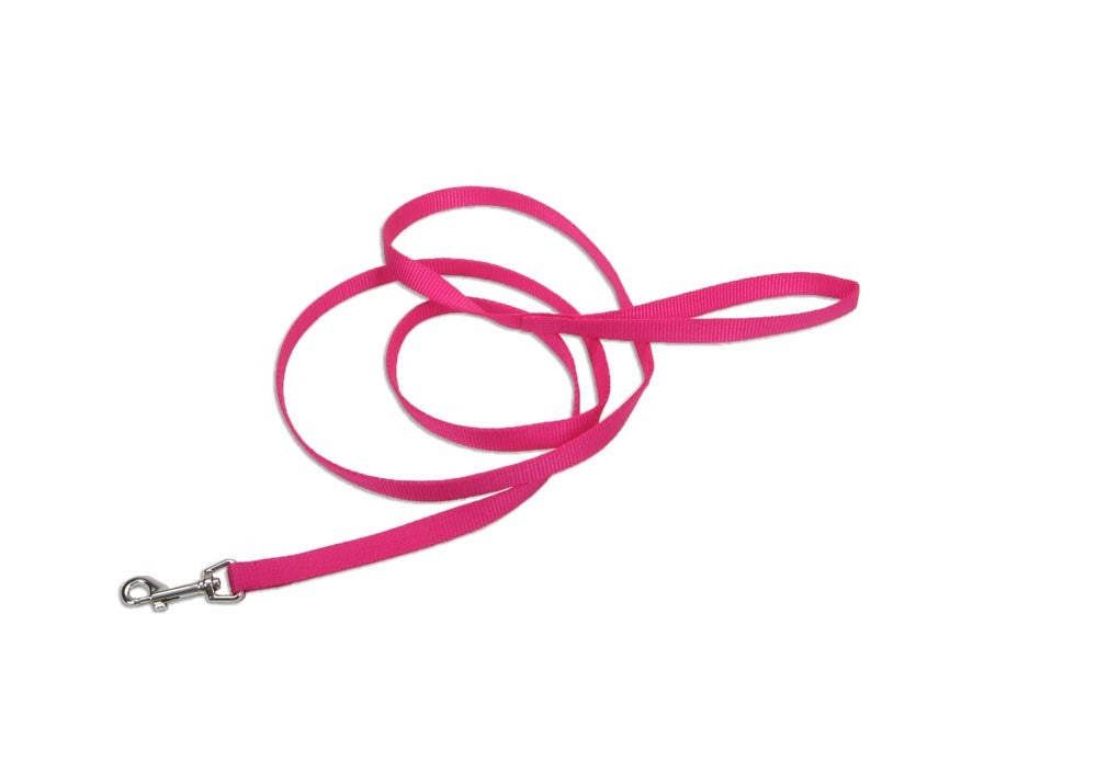 Coastal Single-Ply Dog Leash, Pink Flamingo, 5/8 inch x 6 ft, Nylon Training Lead