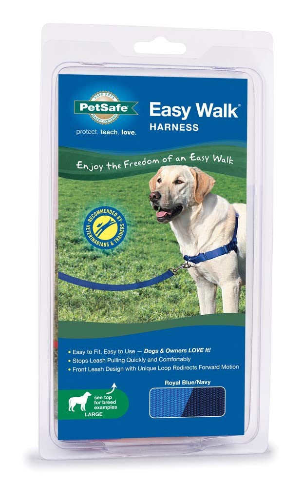 PetSafe Easy Walk Dog Harness - Large, Royal Blue/Navy - No-Pull Training