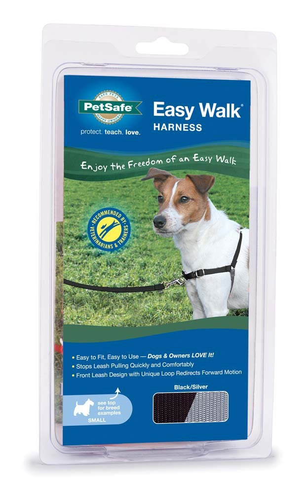PetSafe Easy Walk Dog Harness - Small, Black & Silver - No-Pull Training