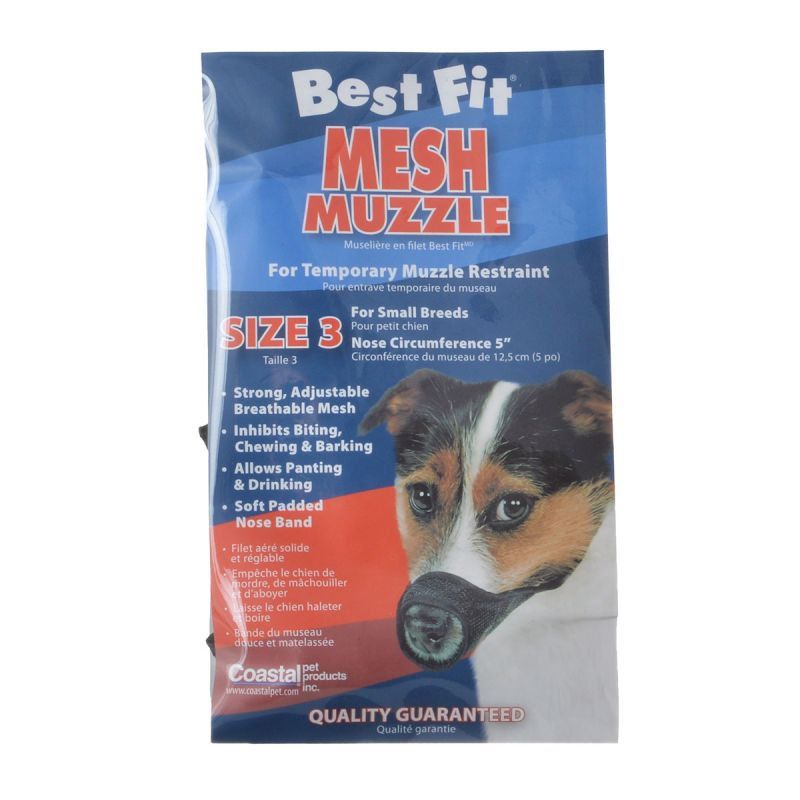 Coastal Best Fit Adjustable Mesh Dog Muzzle Size 3 (Nose Circumference 5in)